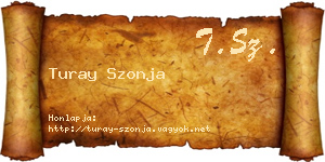 Turay Szonja névjegykártya
